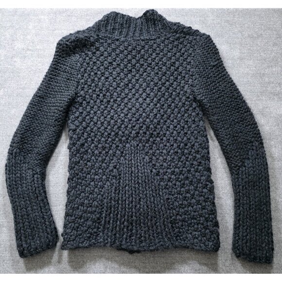 Improvd Cardigan Womens S Black LS Belt Alpaca Blend Chunky Knit Grunge Preppy - Picture 14 of 16